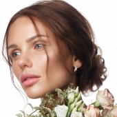 Cercei din aur alb 18K cu diamante 0,27 ct., model Orsini OR0455